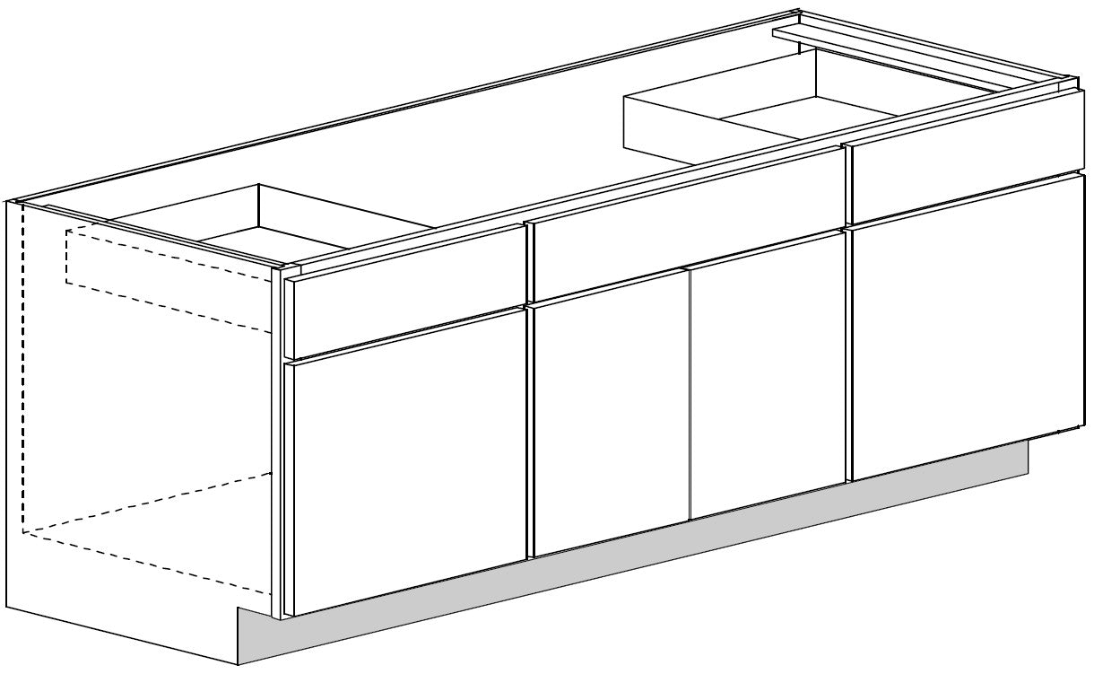 Vanity Combination Sink Base Cabinet 60 W X 34-1\2 H X 18 D - Rainier Paint by Legend