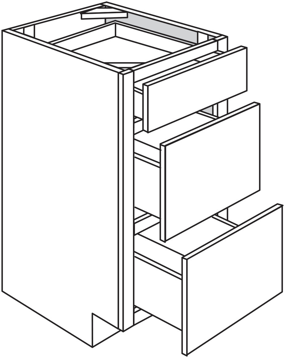 Vanity 3 Drawer Base Cabinet 12 W X 34-1\2 H X 18 D - Rainier Paint by Legend