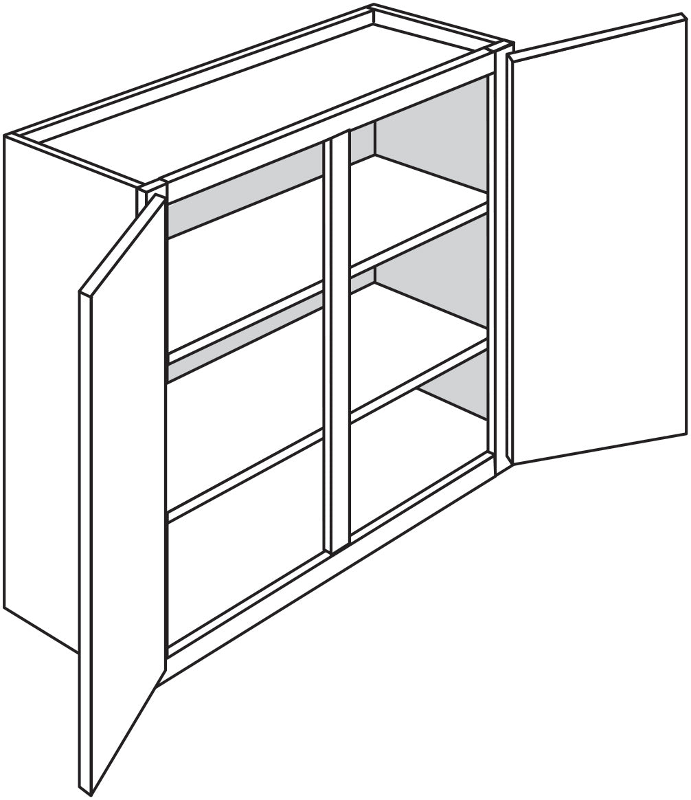 Wall Cabinet 42 W X 36 H X 12 D - Teton Stain by Legend