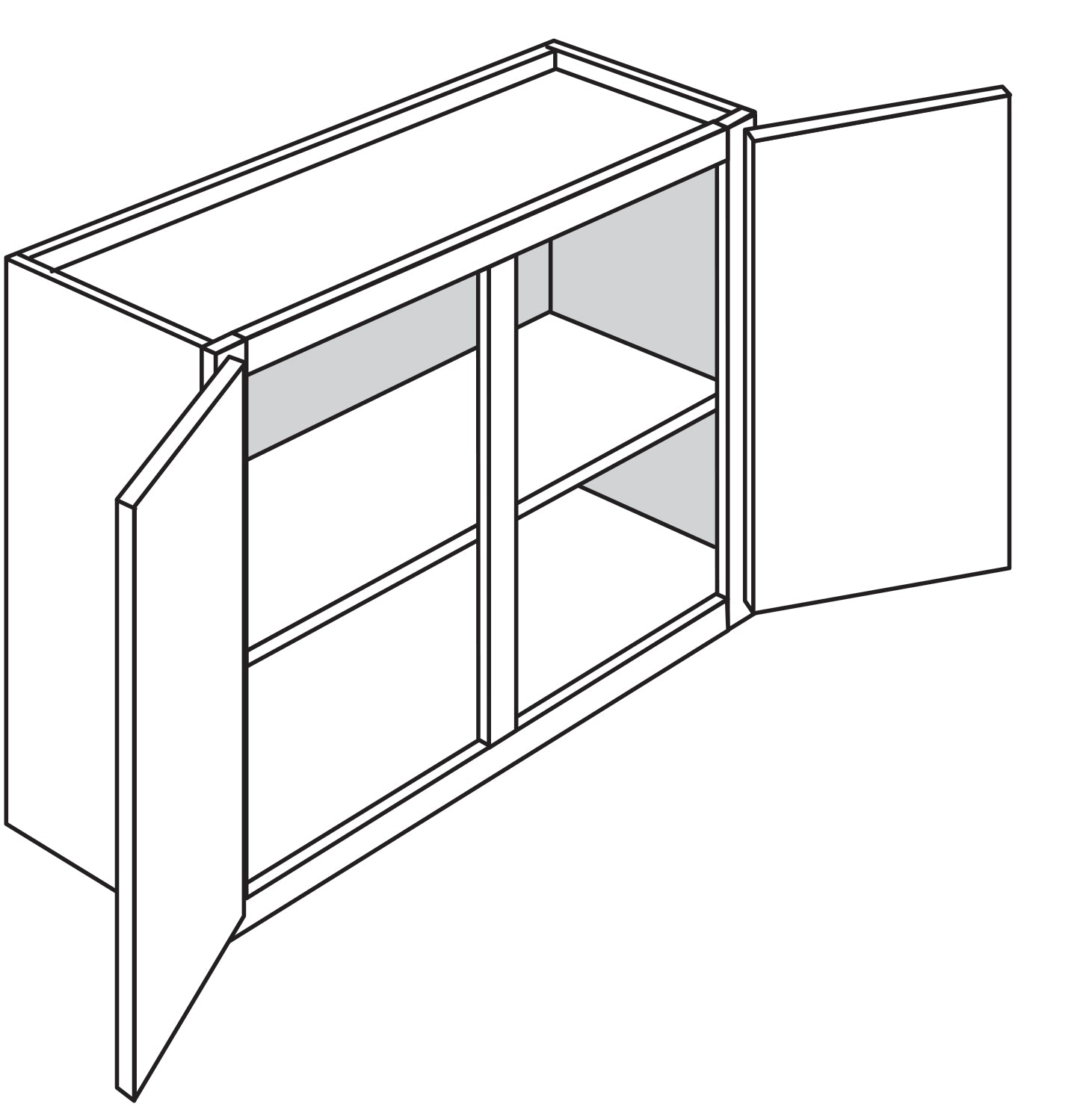 Wall Refrigerator Cabinet 37 W X 24 H X 24 D - Teton Stain by Legend