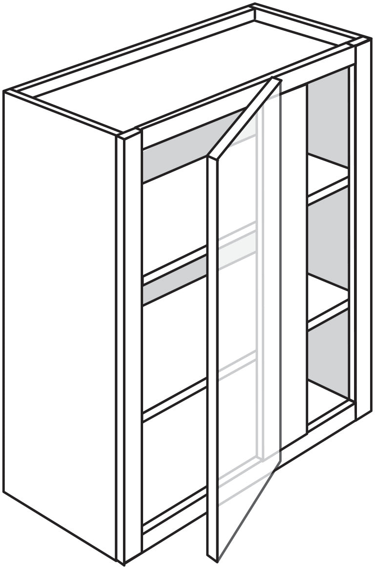 Blind Left Corner Wall Cabinet 24-28 W X 30 H X 12 D - Rainier Paint by Legend