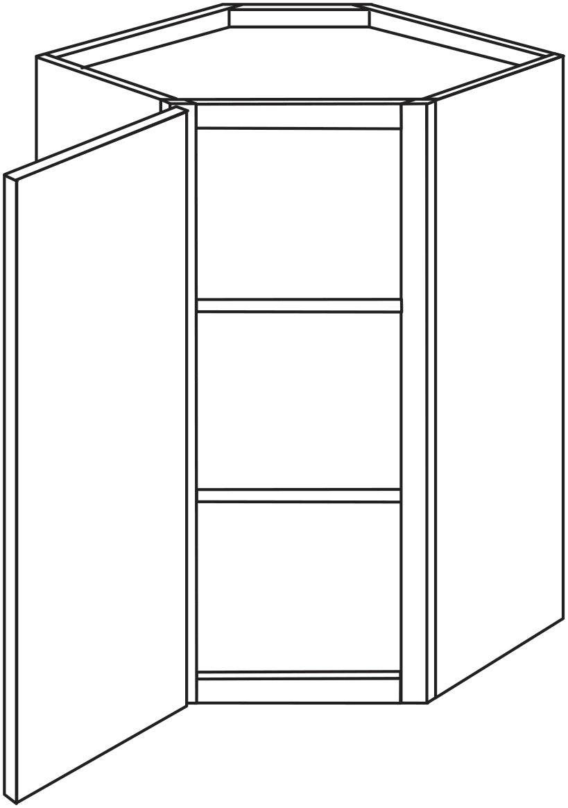 Wall Diagonal Corner 27 W X 36 H X 12 D - Stone Harbor Gray by Horning