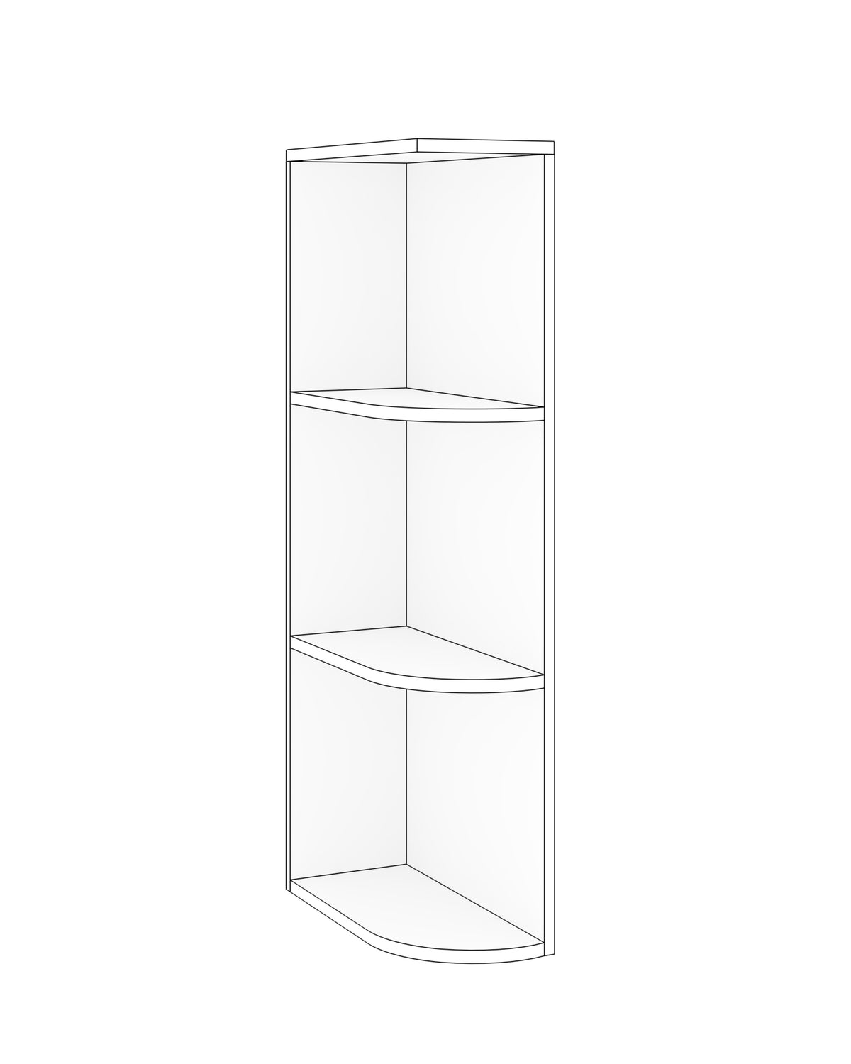 Wall End Shelf Right open 6 W X 36 H X 12 D - Contemporary Oak by TA Cabinetry
