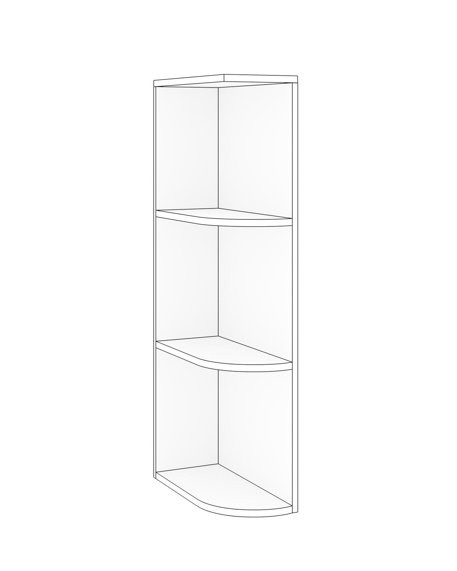 Wall End Shelf Left open 6 W X 36 H X 12 D - Contemporary by TA Cabinetry