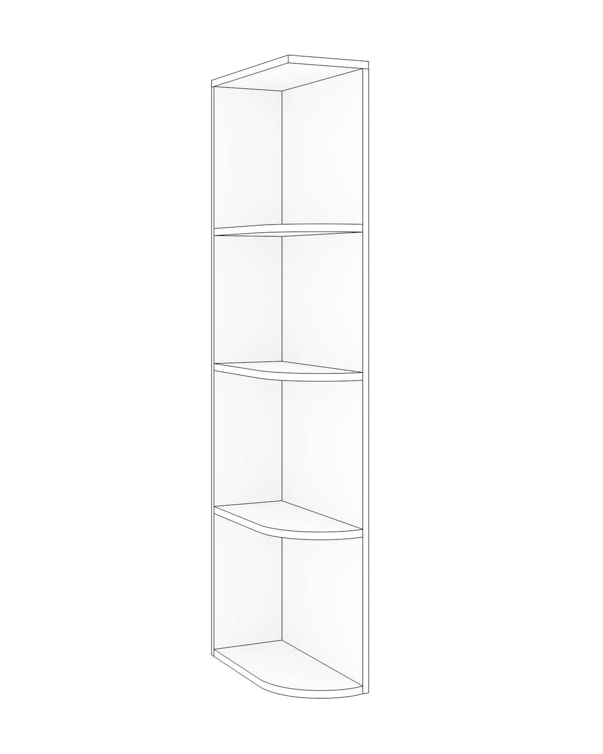 Wall End Shelf Left open 6 W X 42 H X 12 D - Contemporary Oak by TA Cabinetry