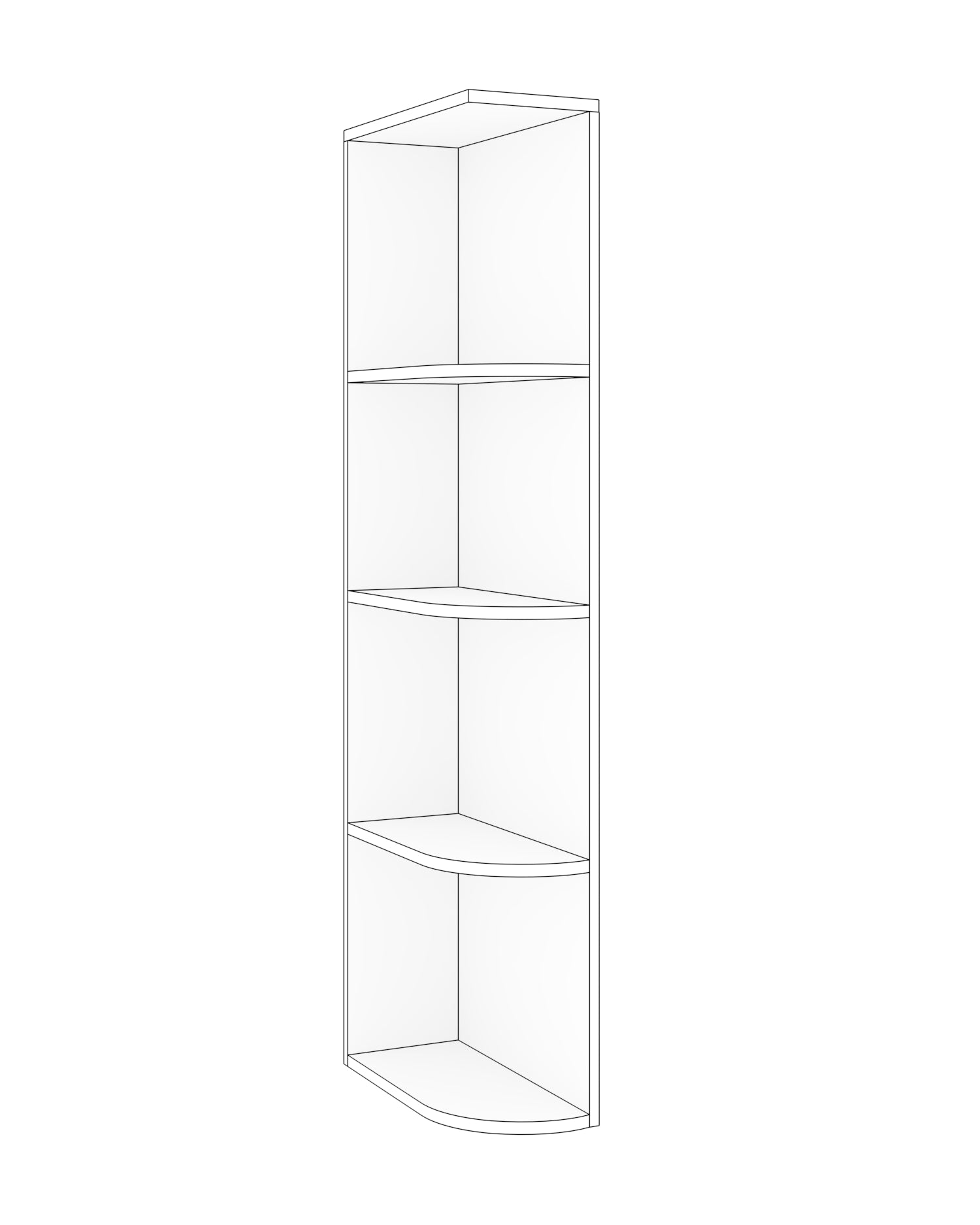 Wall End Shelf Right open 6 W X 42 H X 12 D - Contemporary by TA Cabinetry