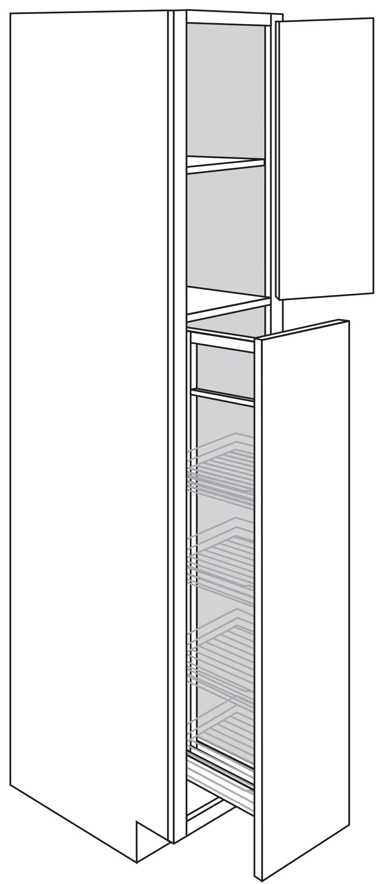 Pantry Cabinet w\ pullout 18 W X 90 H X 24 D - Dover by JSI
