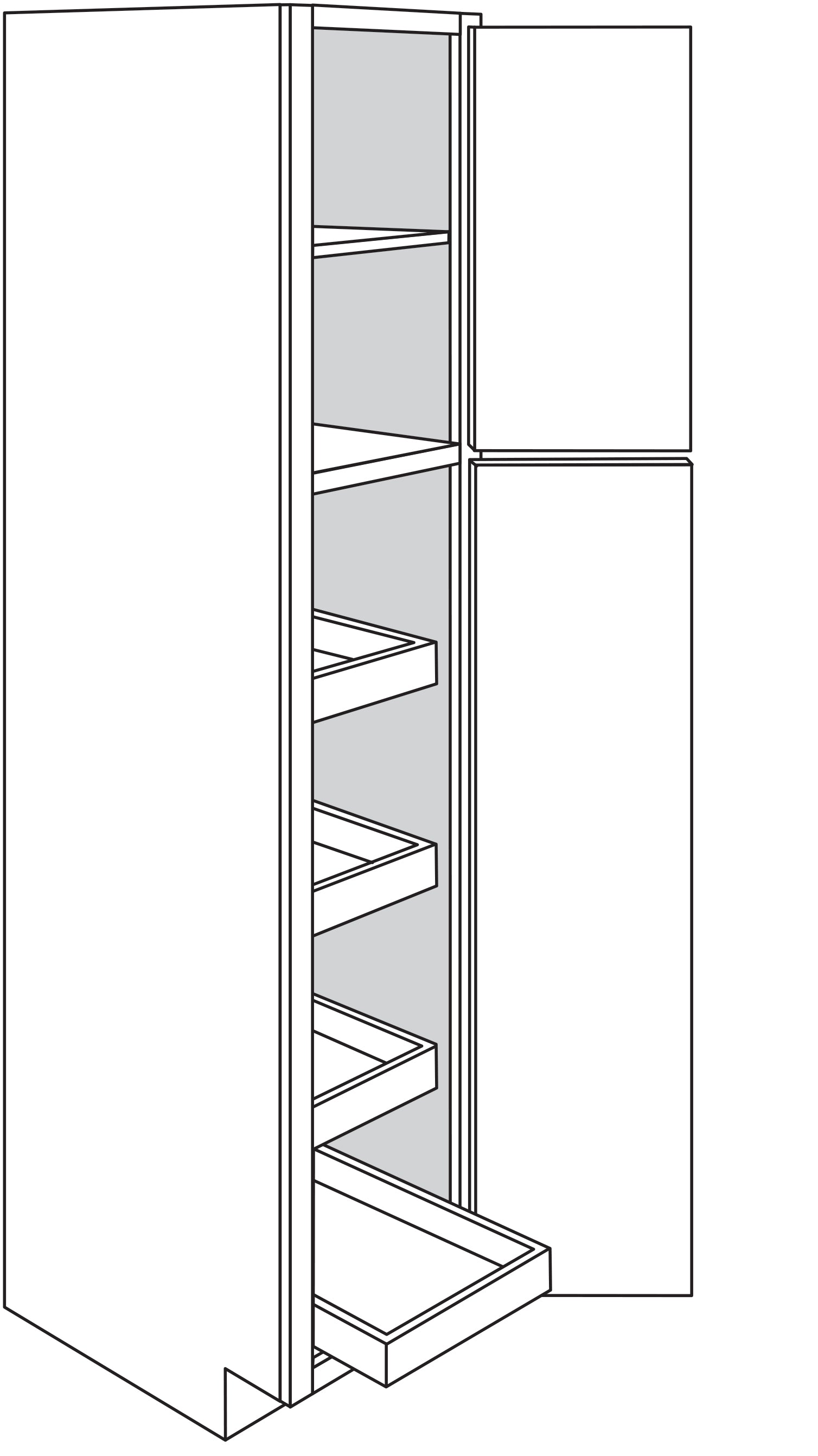 Pantry Cabinet w\ Pull Out Trays 18 W X 90 H X 24 D (4 Trays) - Rushmore Paint by Legend