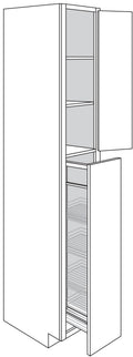 Pantry Cabinet w\ pullout 18 W X 96 H X 24 D - Trenton Slab by JSI