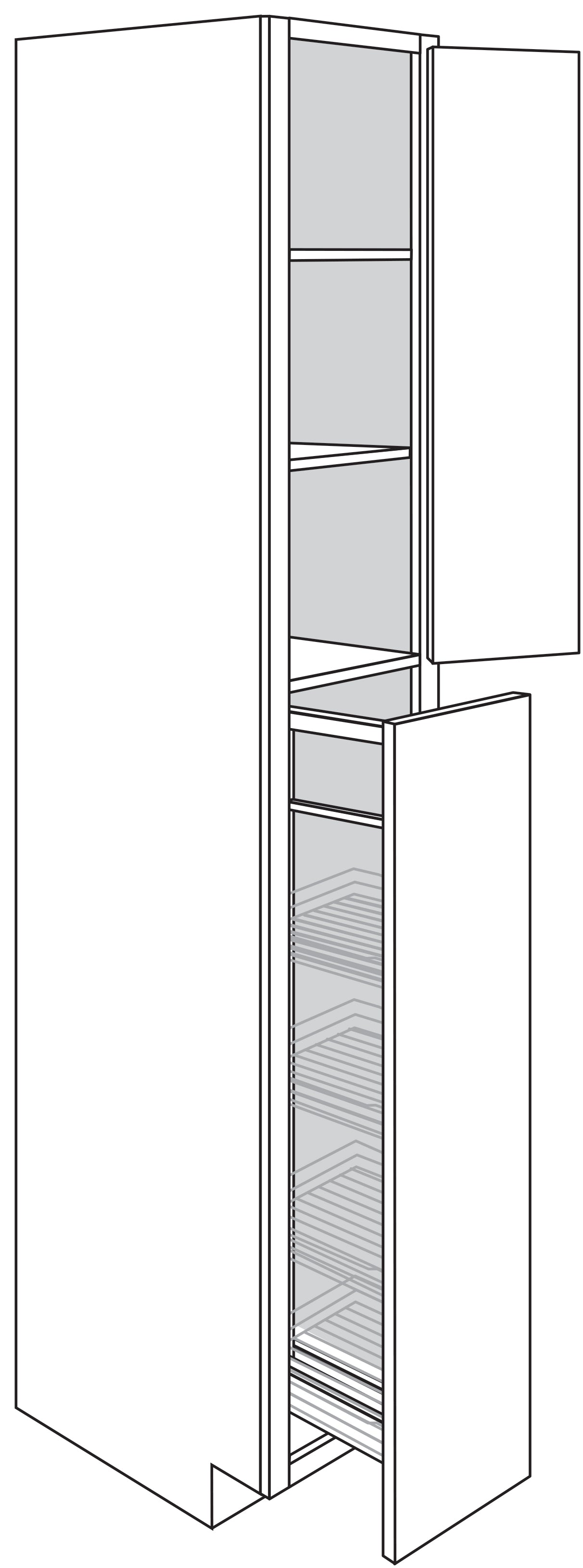 Pantry Cabinet w\ pullout 18 W X 96 H X 24 D - Dover by JSI