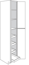 Pantry Cabinet w\ soft-close rollout tray 18 W X 96 H X 24 D - Dover by JSI