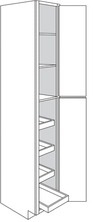 Pantry Cabinet w\ soft-close rollout tray 18 W X 96 H X 24 D - Amesbury Recessed by JSI