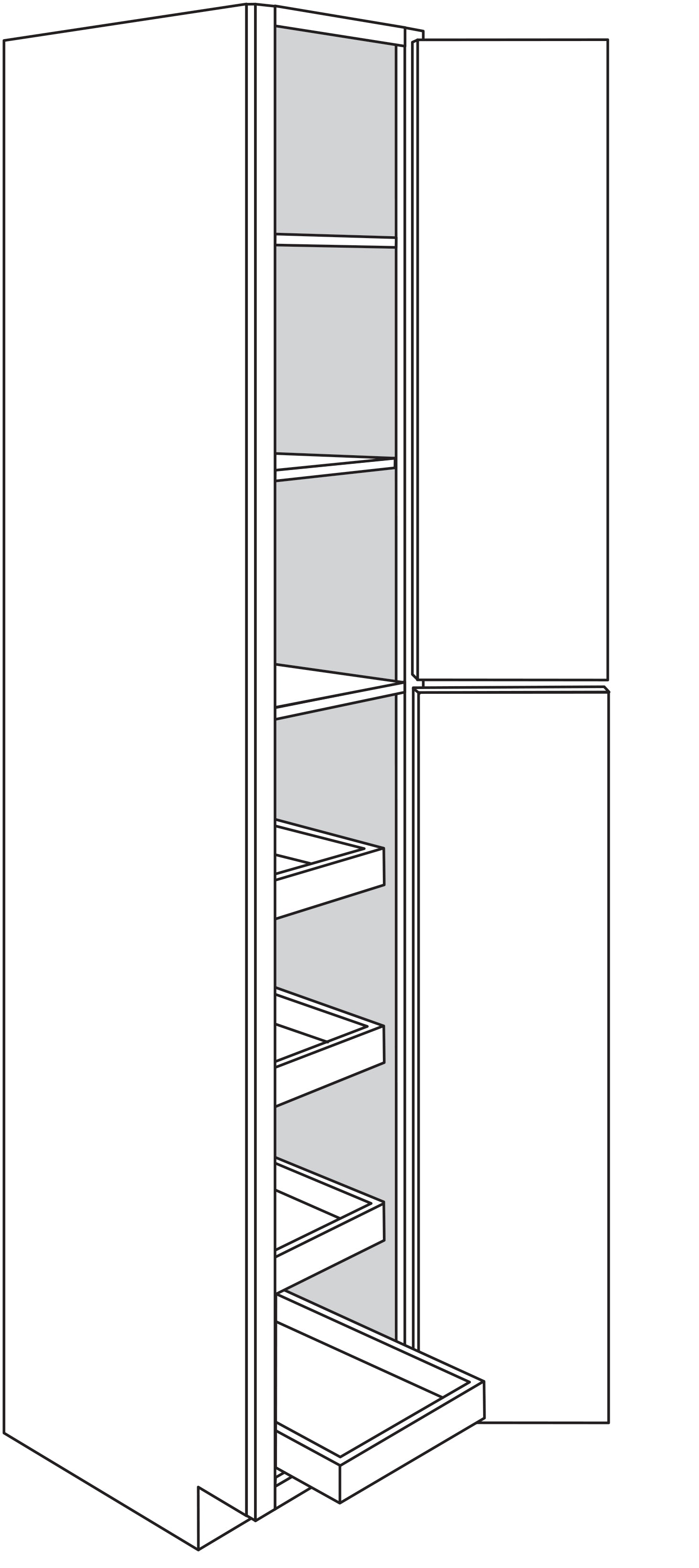 Pantry Cabinet w\ soft-close rollout tray 18 W X 96 H X 24 D - Amesbury Recessed by JSI