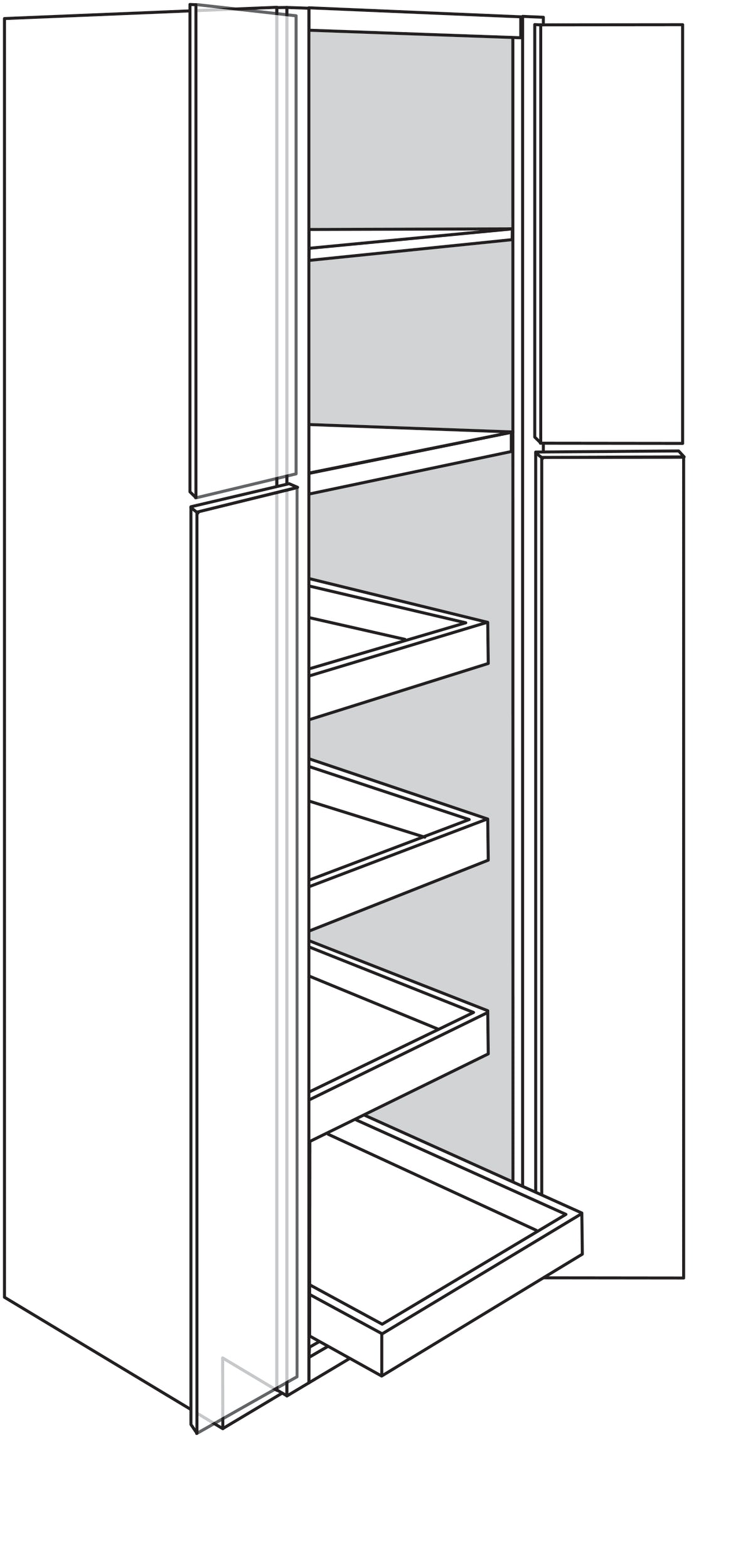 Pantry Cabinet w/ soft-close rollout tray 24 W X 84 H X 24 D - Dover by JSI