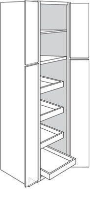 Pantry Cabinet w\ Pull Out Trays 30 W X 87 H X 24 D (4 Trays) - Denali Paint by Legend