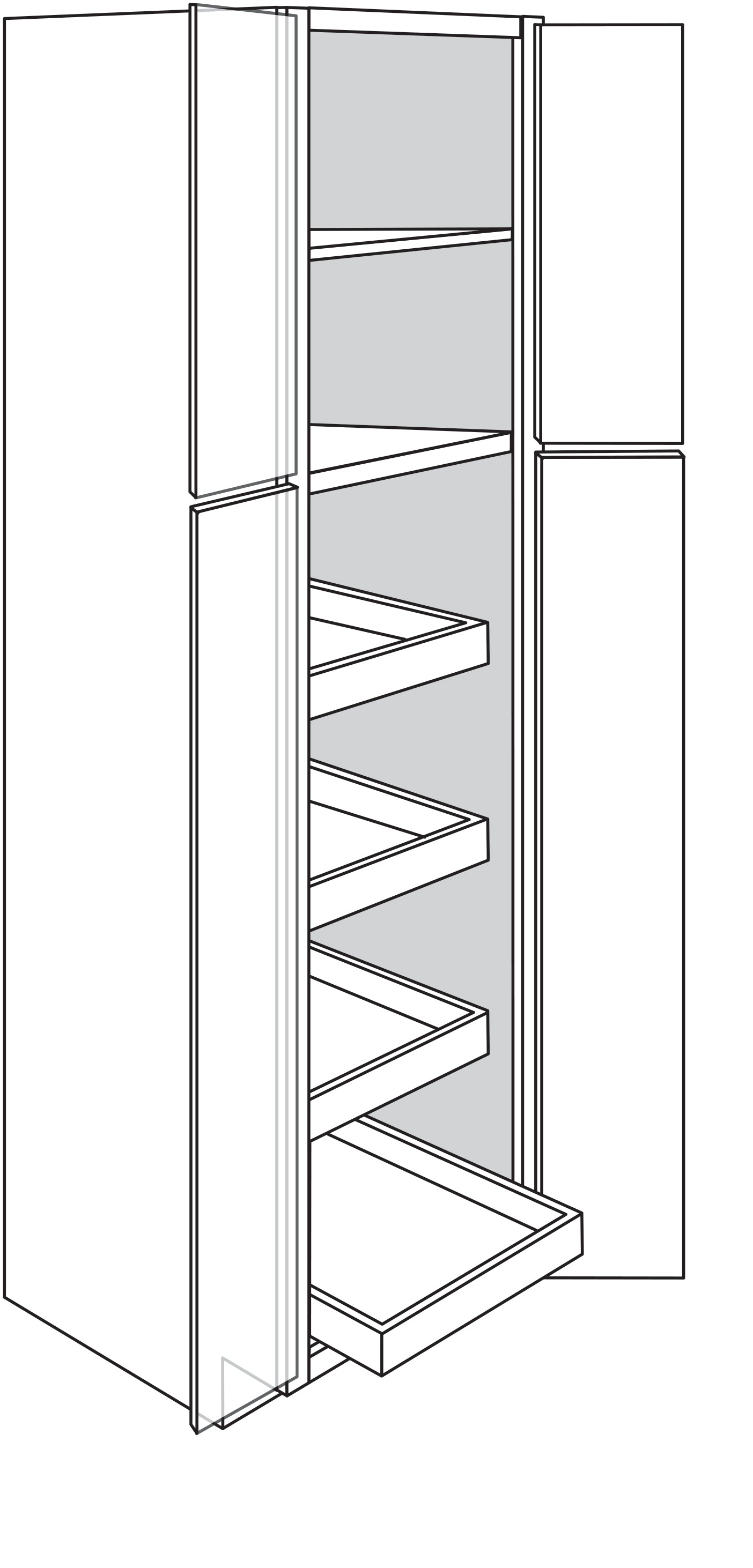 Pantry Cabinet w\ soft-close rollout tray 30 W X 90 H X 24 D - Amesbury Recessed by JSI