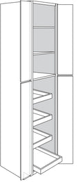 Pantry Cabinet w\ soft-close rollout tray 30 W X 96 H X 24 D - Dover by JSI