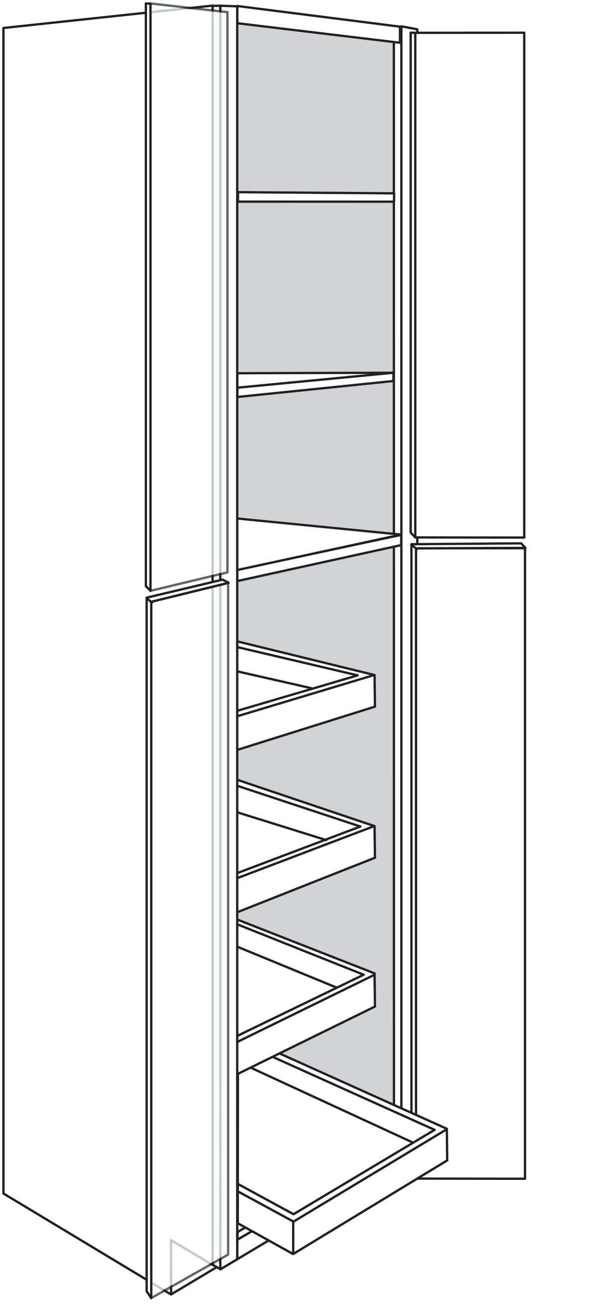 Pantry Cabinet w/ soft-close rollout tray 24 W X 96 H X 24 D - Dover by JSI