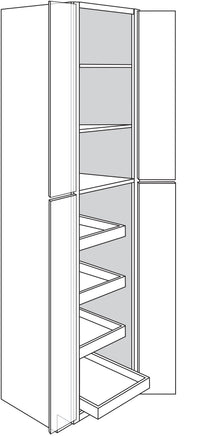 Pantry Cabinet w\ Pull Out Trays 24 W X 96 H X 24 D (4 Trays) - Denali Paint by Legend