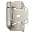 Self Closing Hinge, Partial Wrap, 1/2" Overlay, Satin Nickel