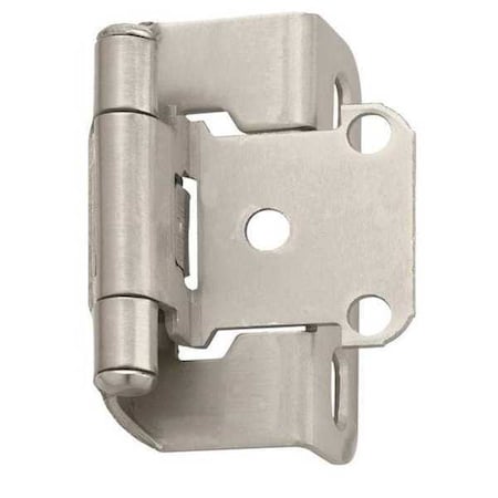 Self Closing Hinge, Partial Wrap, 1/2" Overlay, Satin Nickel