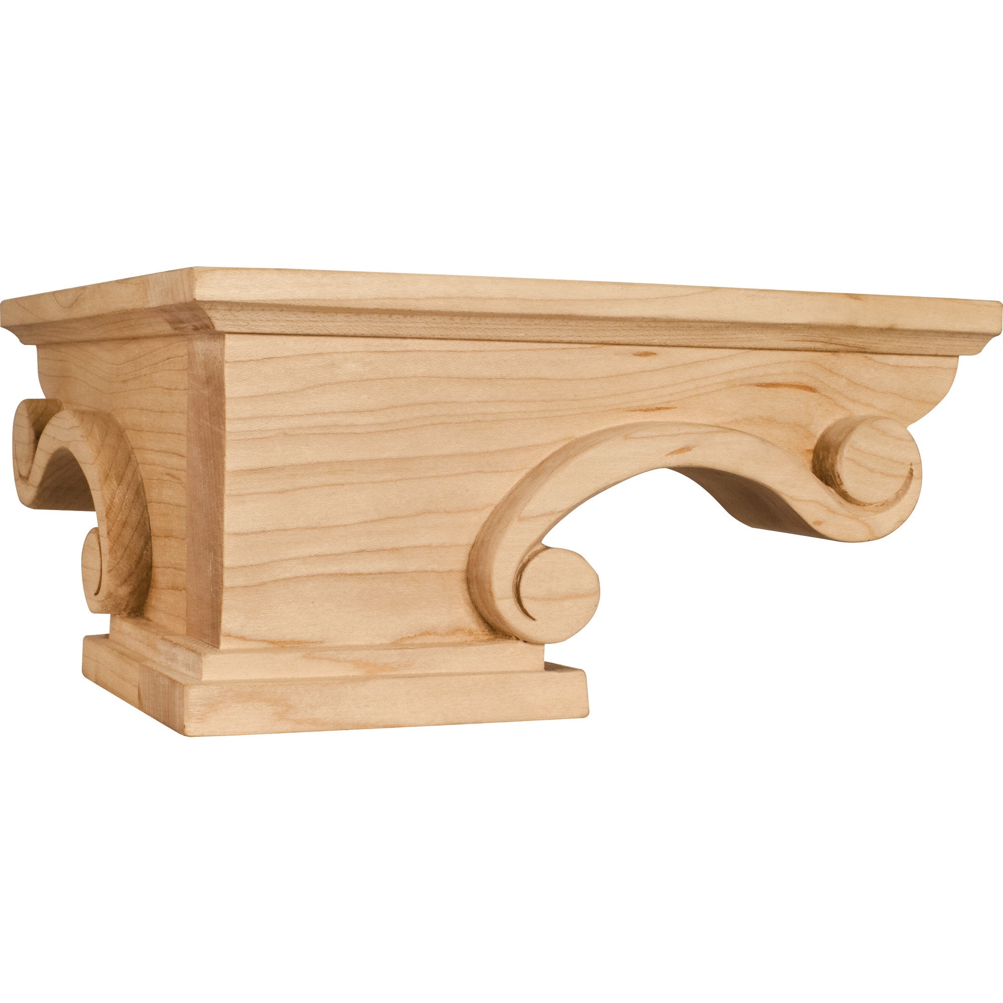 Hardware Resources Scrolled Corner Pedestal Foot Rubberwood 8-1/4" Length
