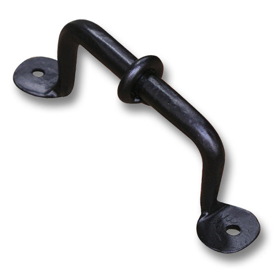 Drawer Pull, Hand Forged Iron, Matte-Black, 4" Center-to-Center