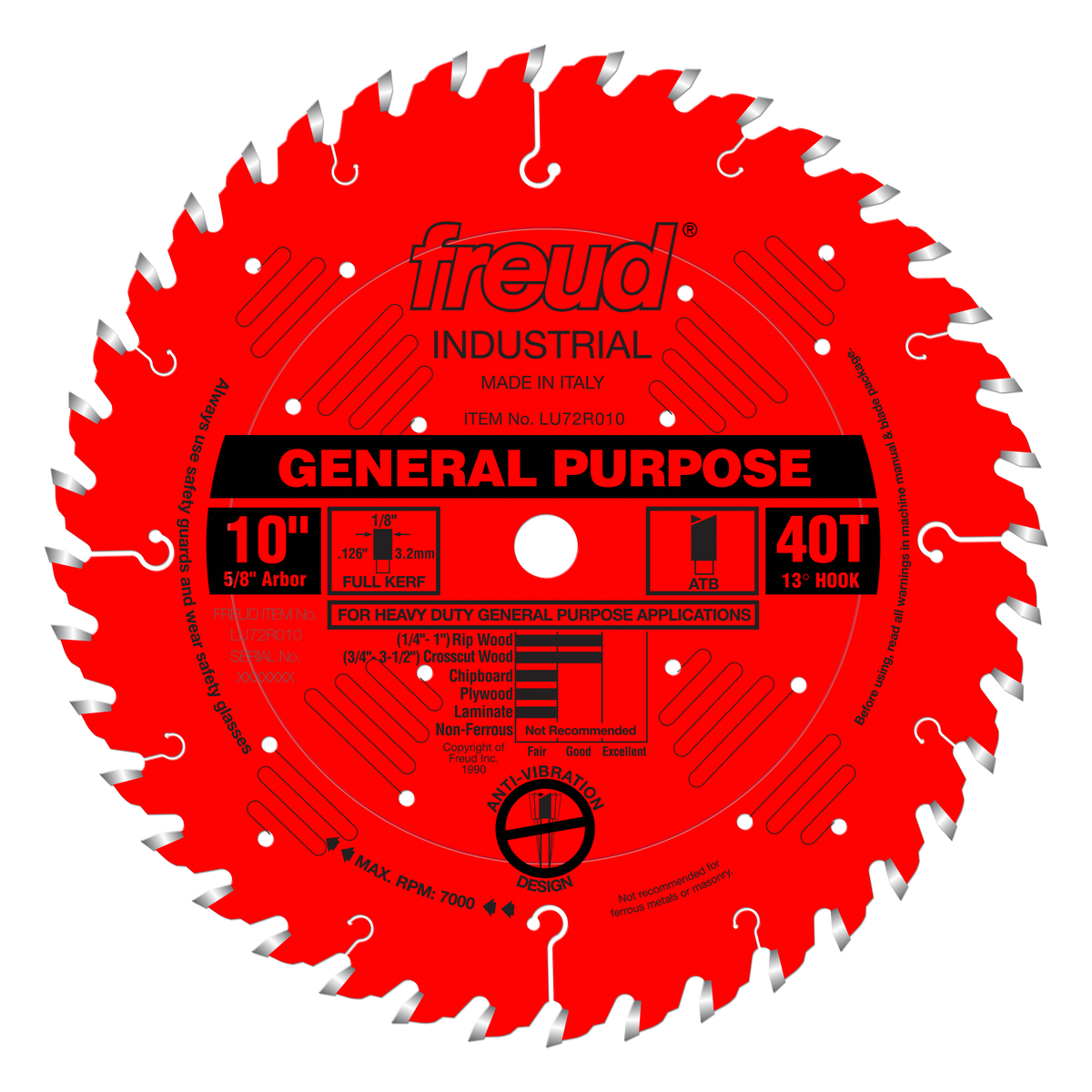 Freud Industrial Carbide Saw Blades 10 in. Diameter Red