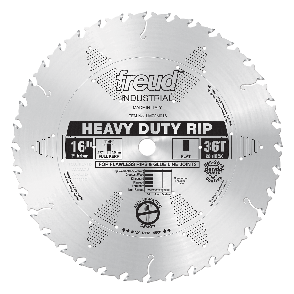 Freud Heavy Duty Rip Blade 16 in. Diameter Silver
