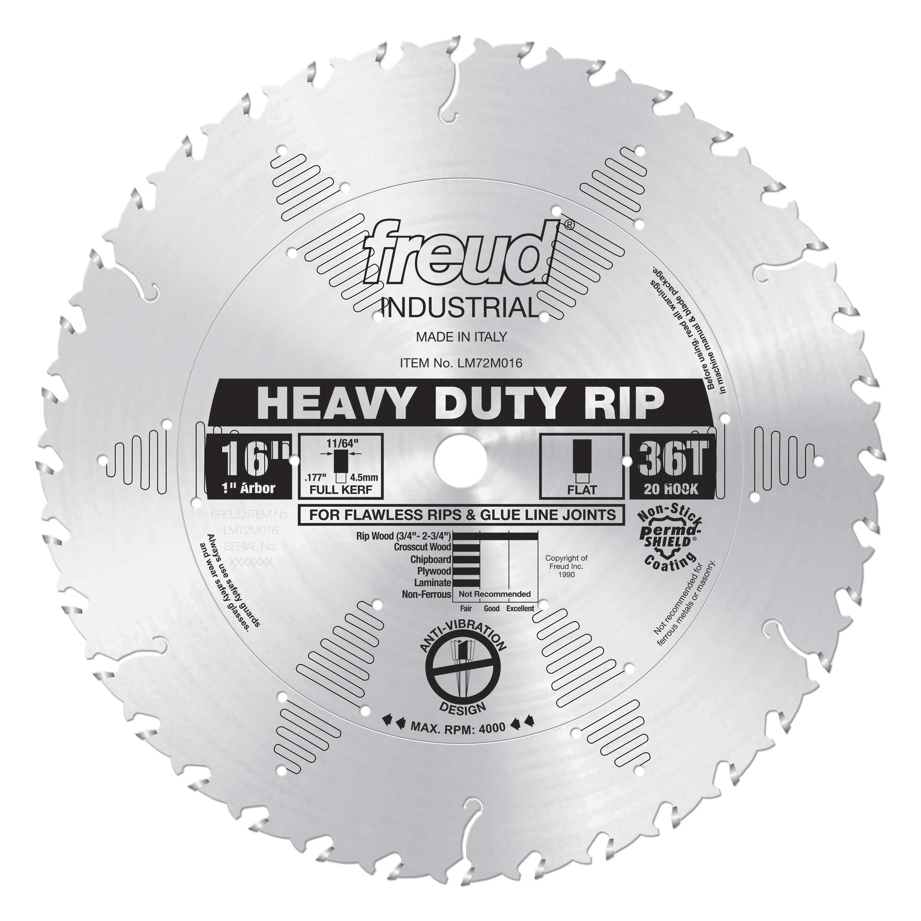 Freud Heavy Duty Rip Blade 16" Diameter Silver