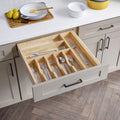 Hardware Resources Adjustable Drop-In Cutlery Drawer Insert 21" Width Maple