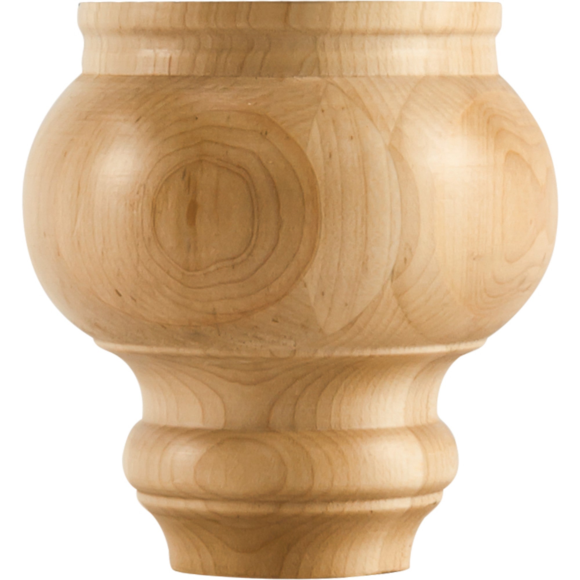 Hardware Resources Turned Transitional Bun Foot Rubberwood 4-1/2" Length