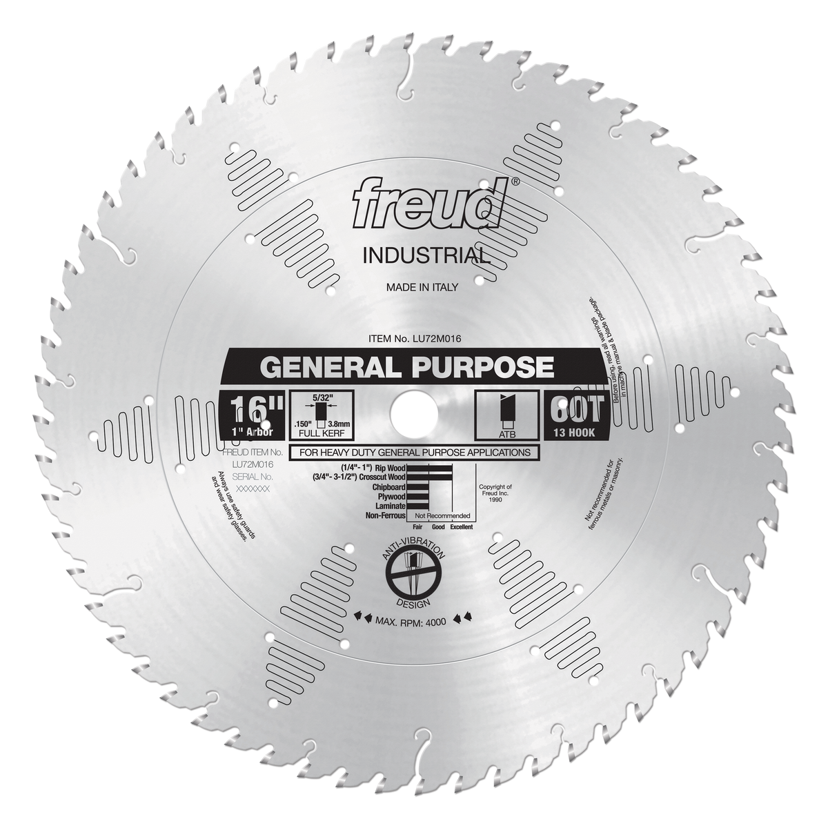 Freud Industrial Carbide Saw Blades 16 in. Diameter Silver