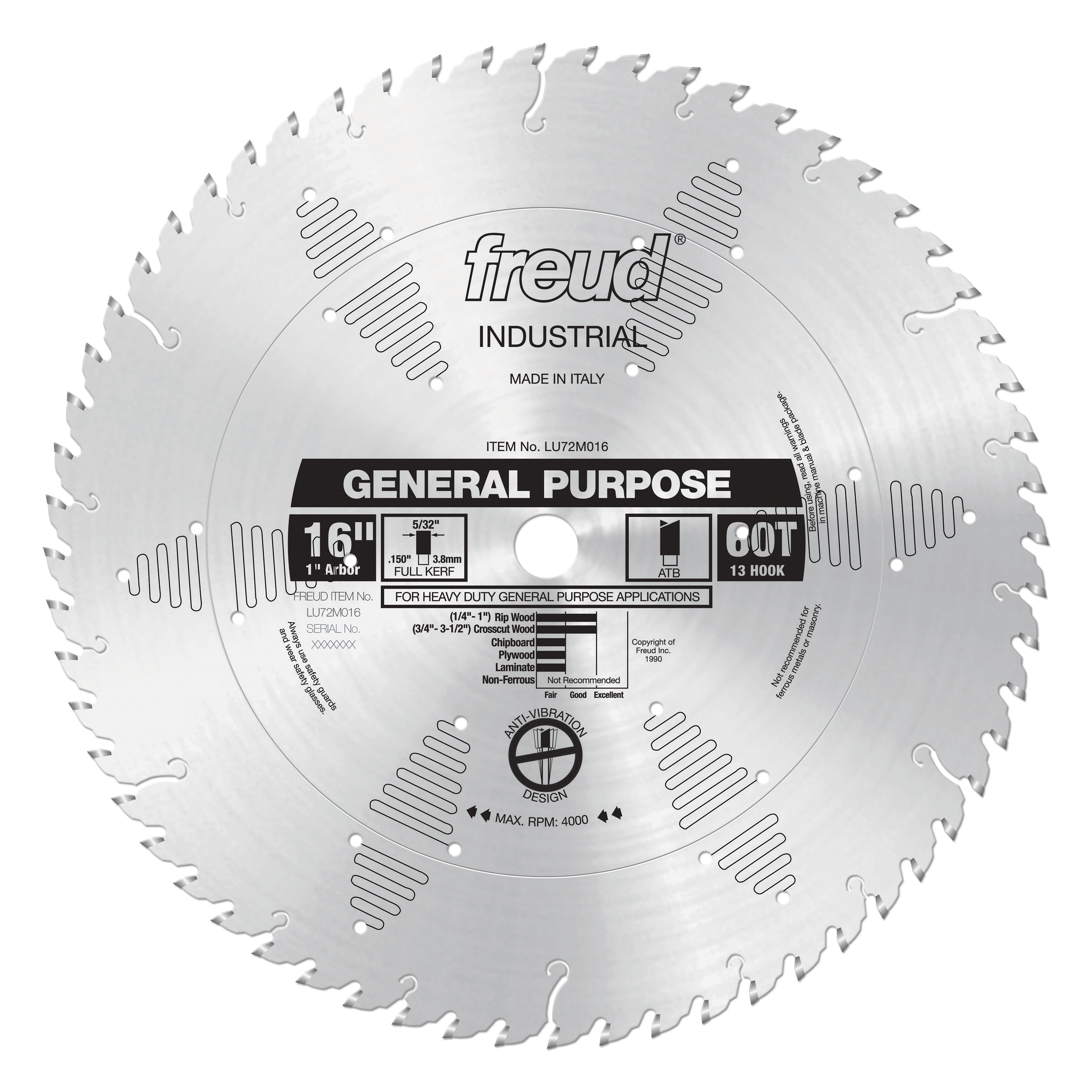 Freud Industrial Carbide Saw Blades 16" Diameter Silver