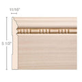 Infinity Light Rail Insert Moulding, 3/4"w x 1/4"d x 8' length Maple