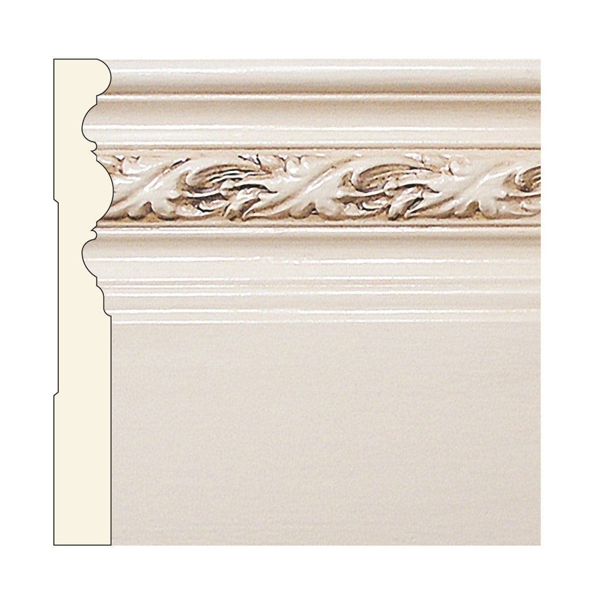 Rinceau Scrolls w/ Floral Basket, 55"w x 6 1/8"h x 13/16"d, Sold as 5 pieces Cherry
