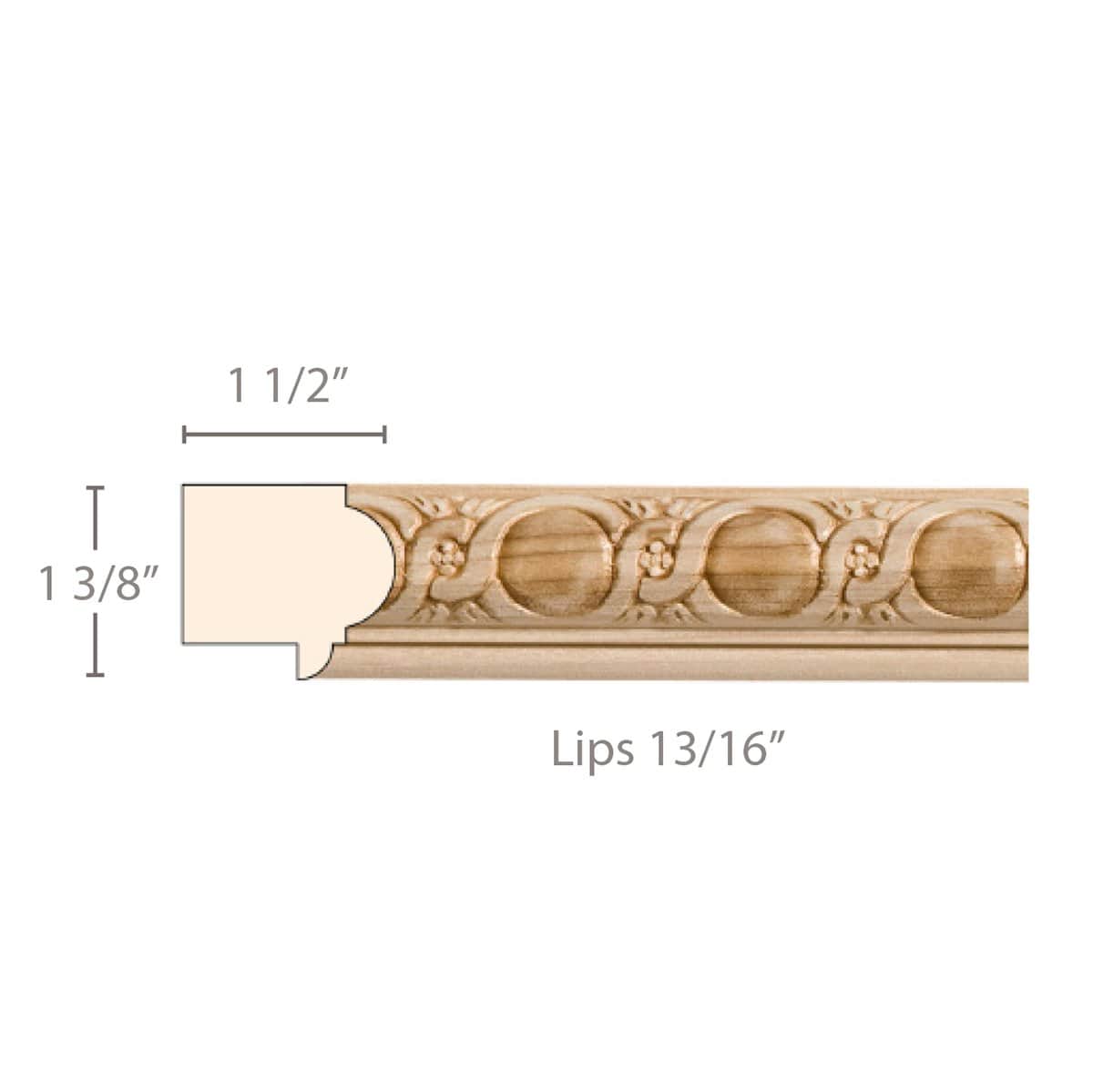 Reeded Pilaster Medium, 3''w x 3/4''d x 8' length Cherry