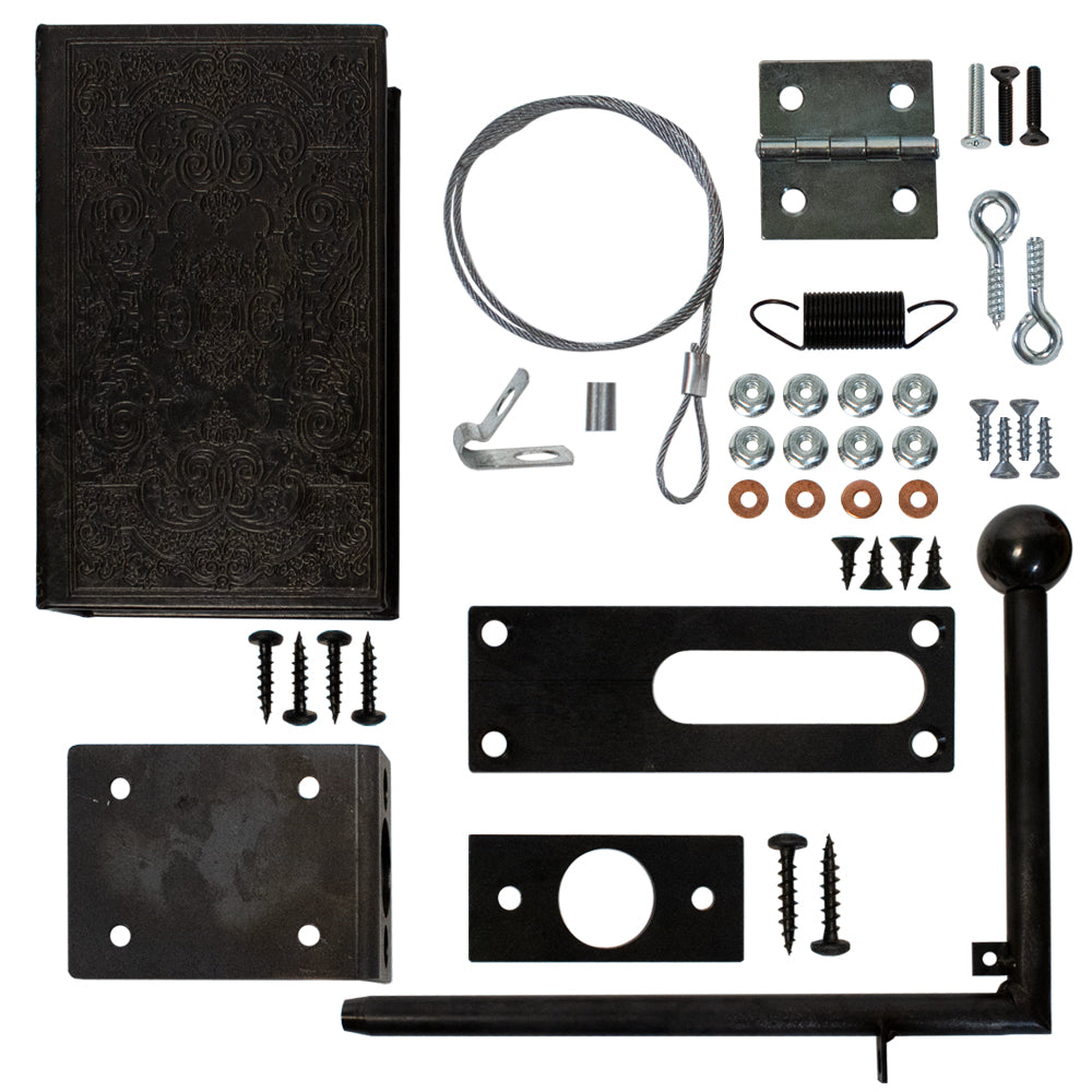 Invisidoor Cane Book Latch For Bi-Fold, Black