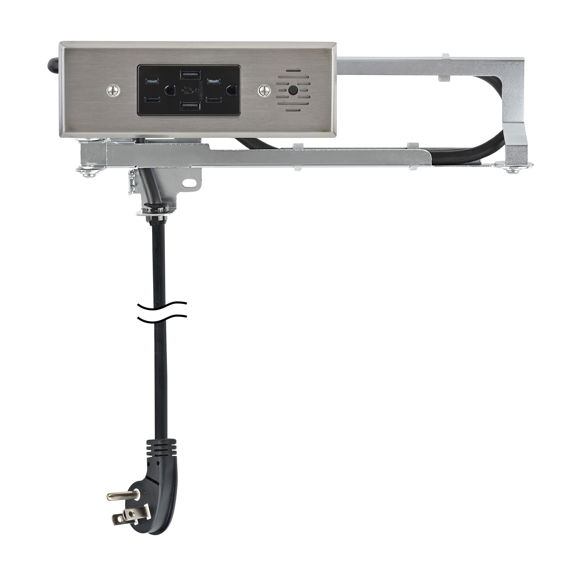Docking Drawer Blade In-Drawer Outlet, (2) Usb-A & (2) 15 Amp Ac, Stainless Steel