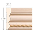 Woven Panel Mould (Repeats 1 3/4), 1 1/2''w x 11/16''d x 8' length Cherry