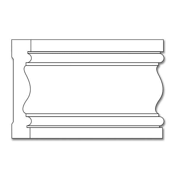 Traditional Chair Rail, 3"w x 1 1/16"d Resin