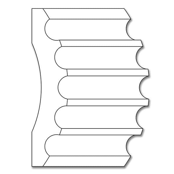 Large Running Palmette Frieze (Repeats 9 3/4), 5 1/4''w x 13/16''d x 8' length Resin