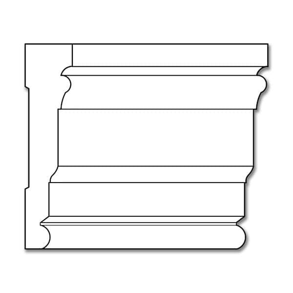 Traditional Chair Rail, 3"w x 1 1/16"d Poplar