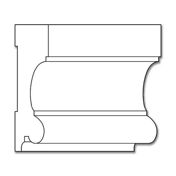 Traditional Chair Rail, 3"w x 3/4"d, (Lips 1/2 - 3/4) Poplar