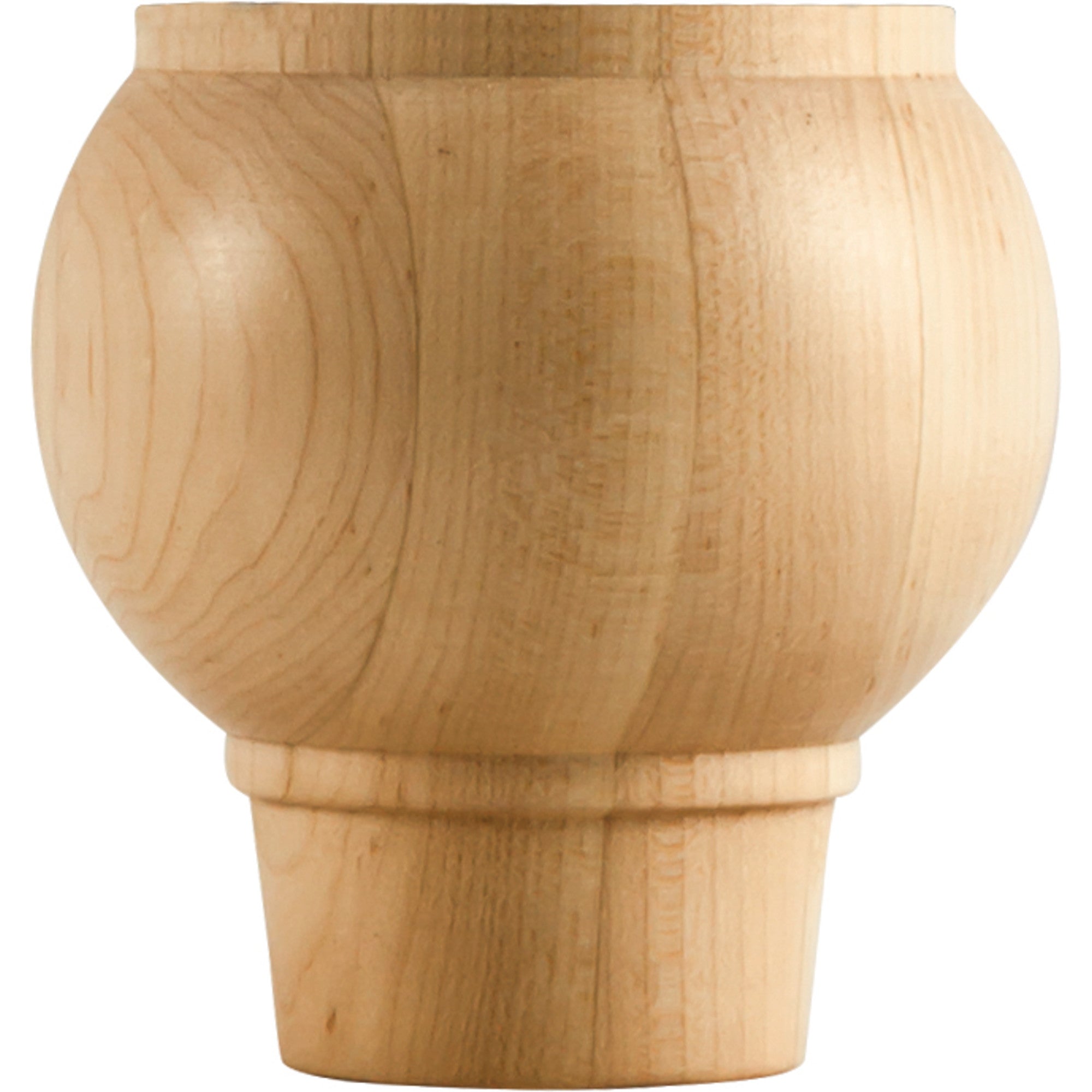 Hardware Resources Round Tapered Bun Foot Hard Maple 4" Length