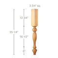 Extra Large Fluted Pilaster, 5"w x 3/4"d x 8' length Cherry