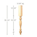 Extra Large Classic Corbel, 7"w x 22"h x 3 1/4"d Maple
