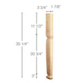 Fluted Bun Foot (Sold 1 per package), 3 3/4"dia. X 4 1/2"h Cherry