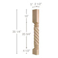 Extra Large Reeded Half Lineal, 3"w x 1 1/2"d x 8' length Resin