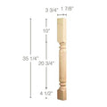 Extra Large Traditional Capital, 5 1/4"w x 7 1/8"h x 2 5/8"d, (accepts up to 3"w x 1 1/2"d) Maple